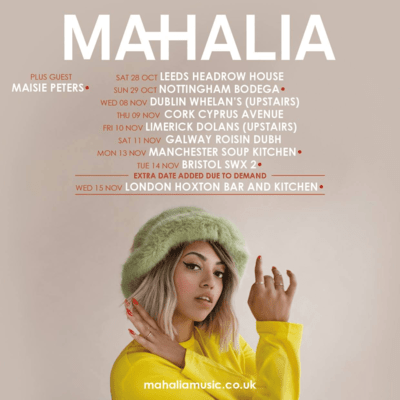 Mahalia's tour poster