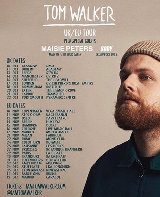 Tom Walker's tour poster.